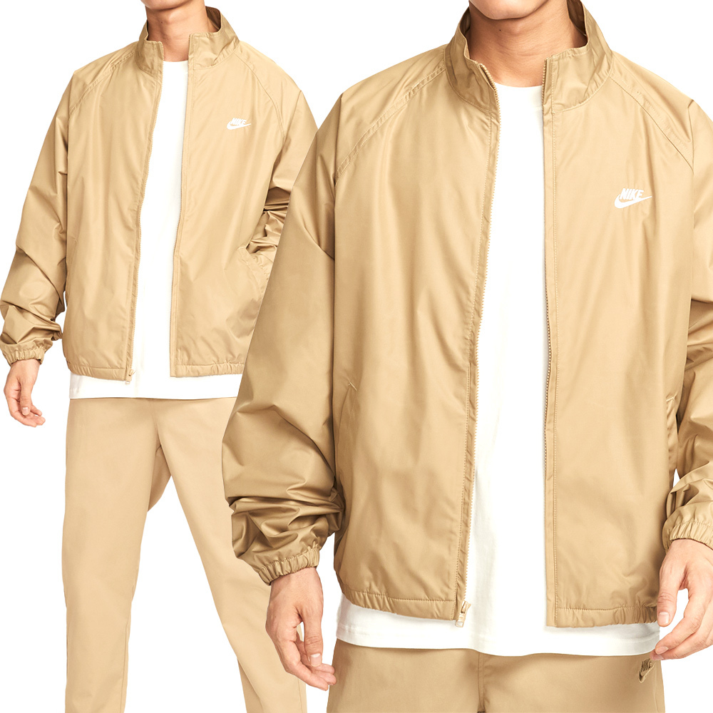 Nike As M Nk Club Roscoe Fz Jkt 男款 卡其色 立領 拉鍊 外套 HV1140-297