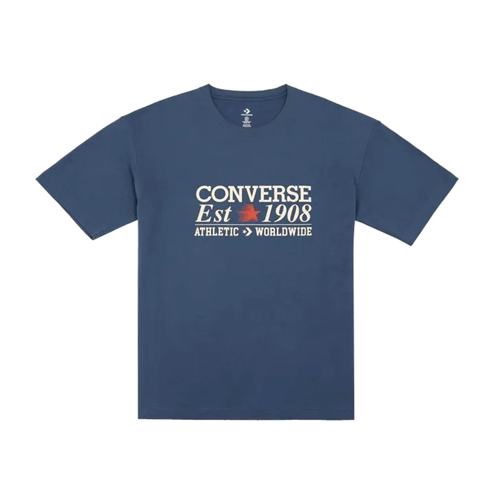 Converse Peached Cotton Jersey Tee 男款 藍色 印花 短袖 MCH687-UFL