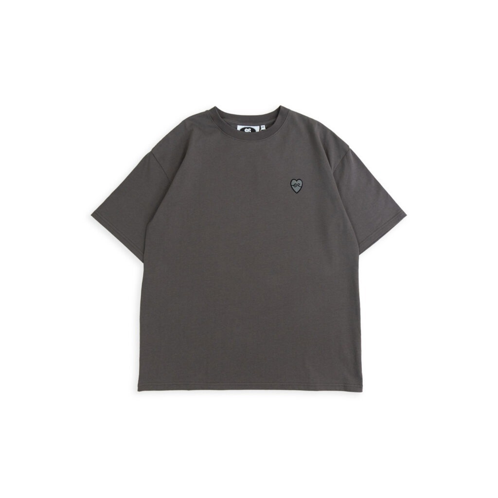榻榻米繡愛心 Tee - Dim Gray
