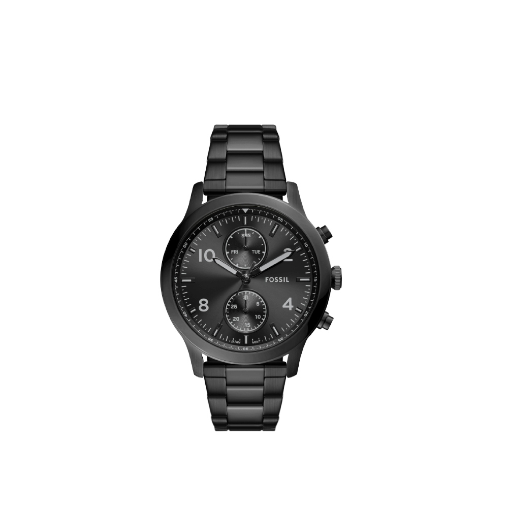 Bennett 全黑鍊帶多功能手錶 黑色不鏽鋼鍊帶 45 MM BQM7093