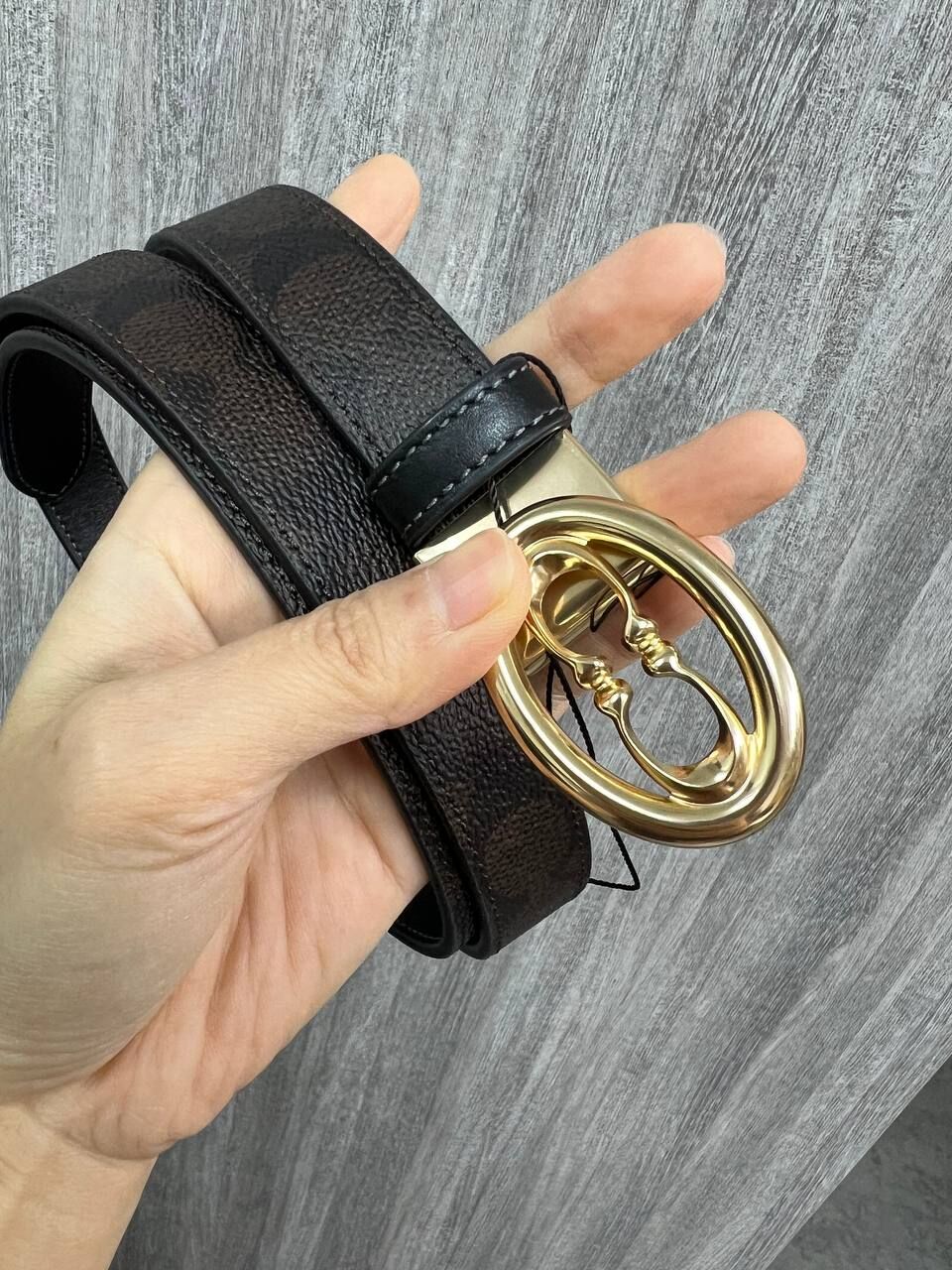 [S] COACH BLACK CZ196 25 CTS KSS C SIG BELT, 196395779758 (SCO1200)