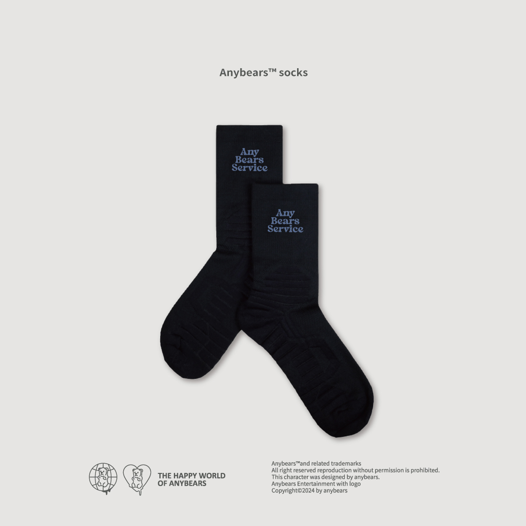 ANYBEARS®ANYBEARS Word Socks 文字刺繡長襪