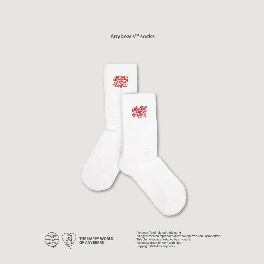 ANYBEARS®Anybears MADE Socks 愛心刺繡長襪