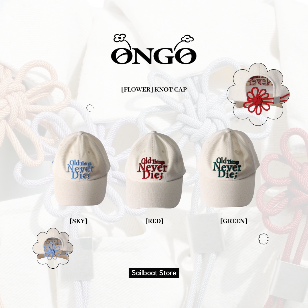 #現貨供應🇰🇷韓國 ONGO FLOWER KNOT CAP "單色款" 花型綁帶 棒球帽 老帽