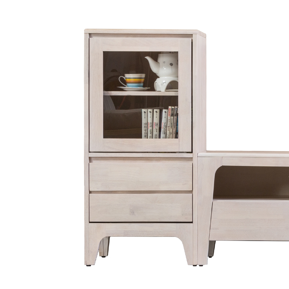 森克1.7尺全實木展示櫃/收納櫃-(低櫃)(洗白色)