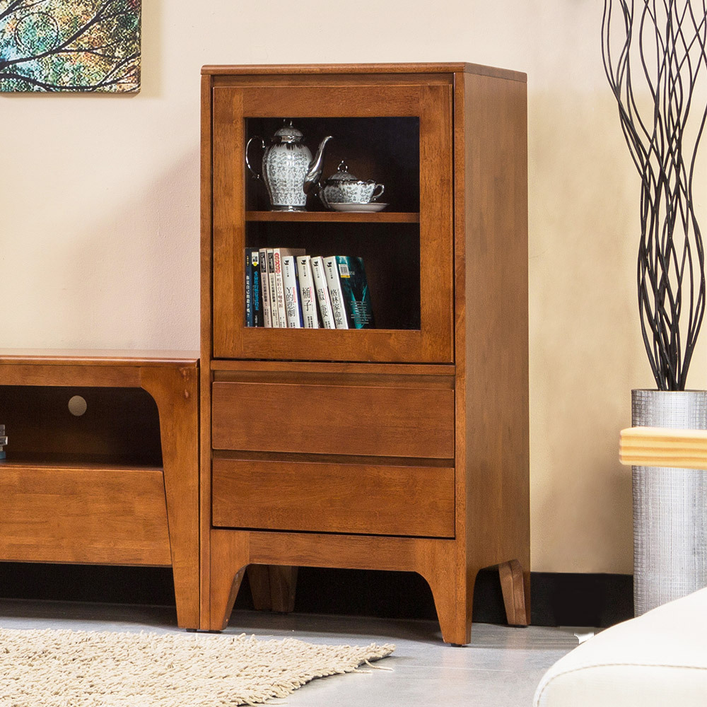 森克1.7尺全實木展示櫃/收納櫃-(低櫃)(柚木色)