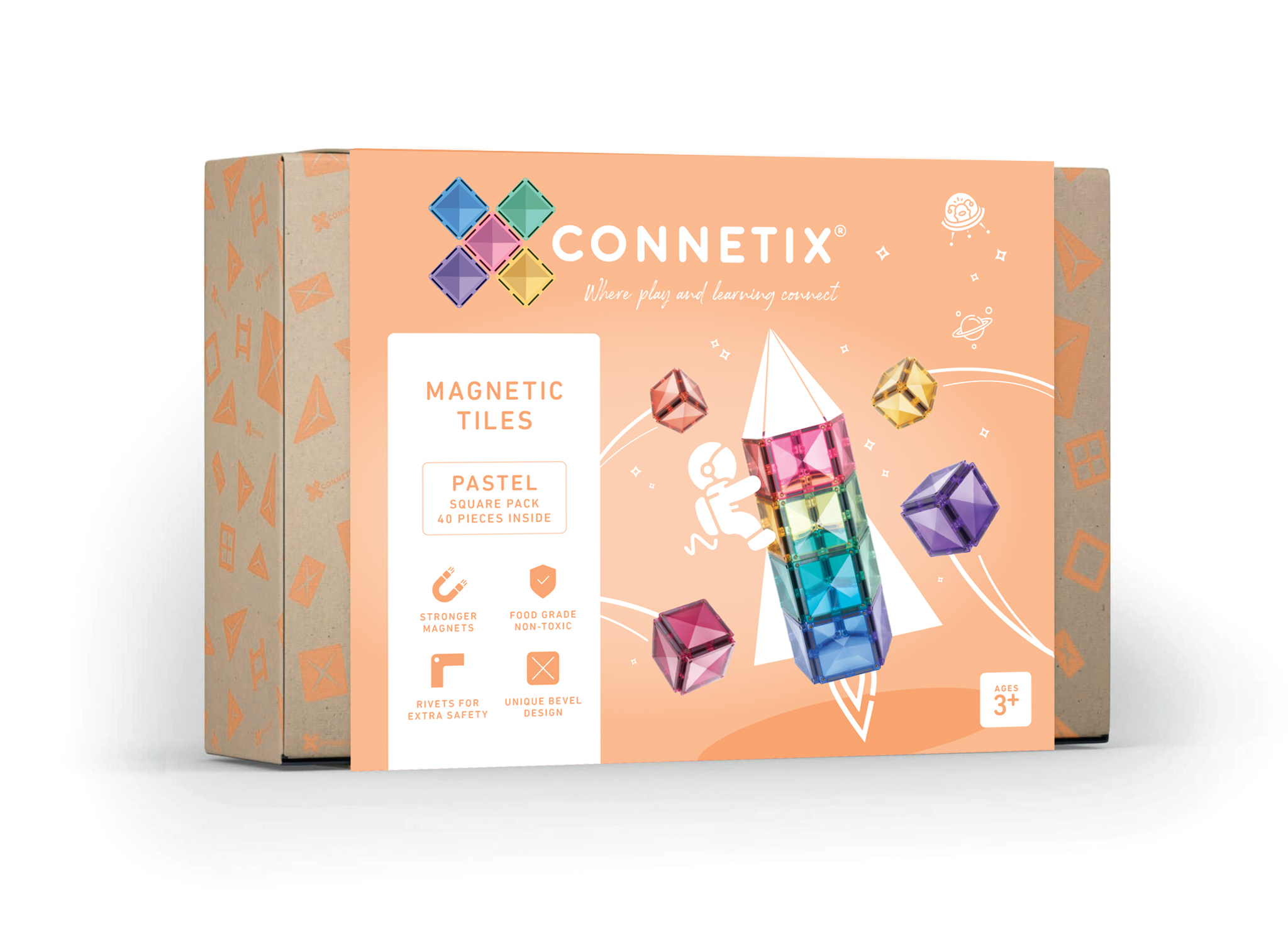 Connetix 磁樂®  40片  粉彩方形擴充組