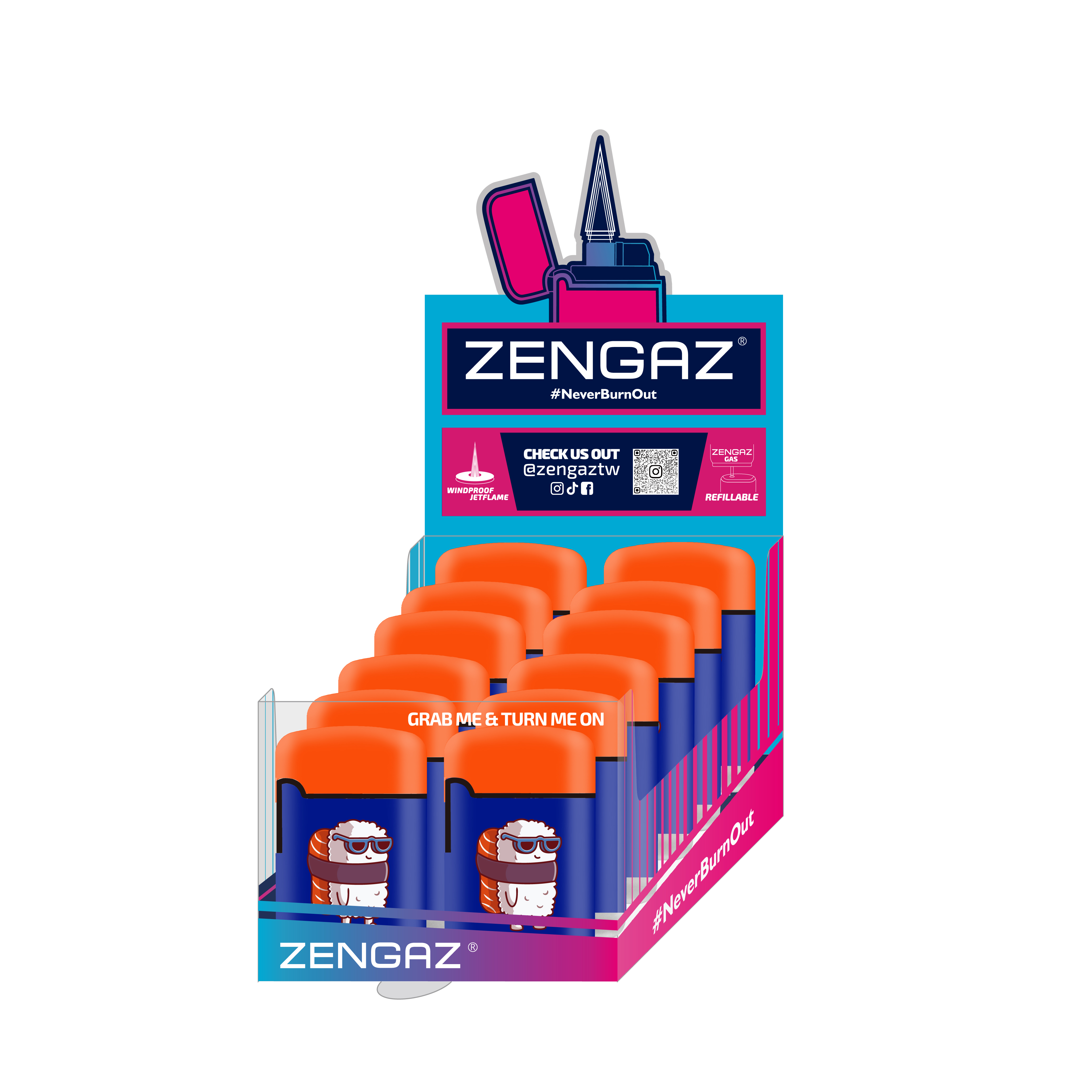 12入裝ZENGAZ防風打火機Sushi san | 壽司君