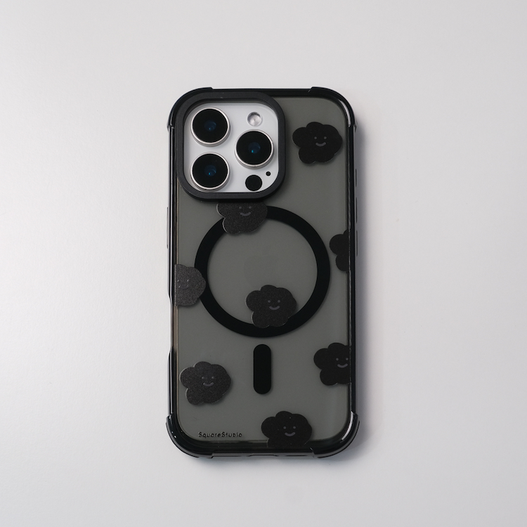 心情磁吸透黑手機殼 飄浮EMO