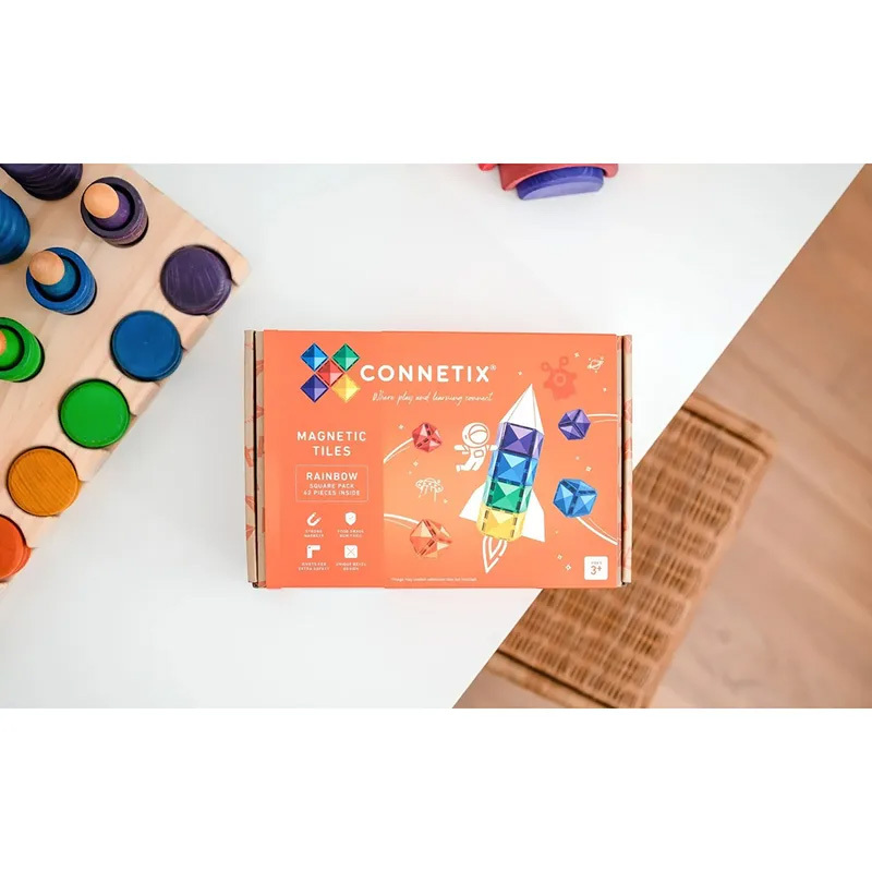 Connetix 磁樂® 42片 彩虹方形擴充組