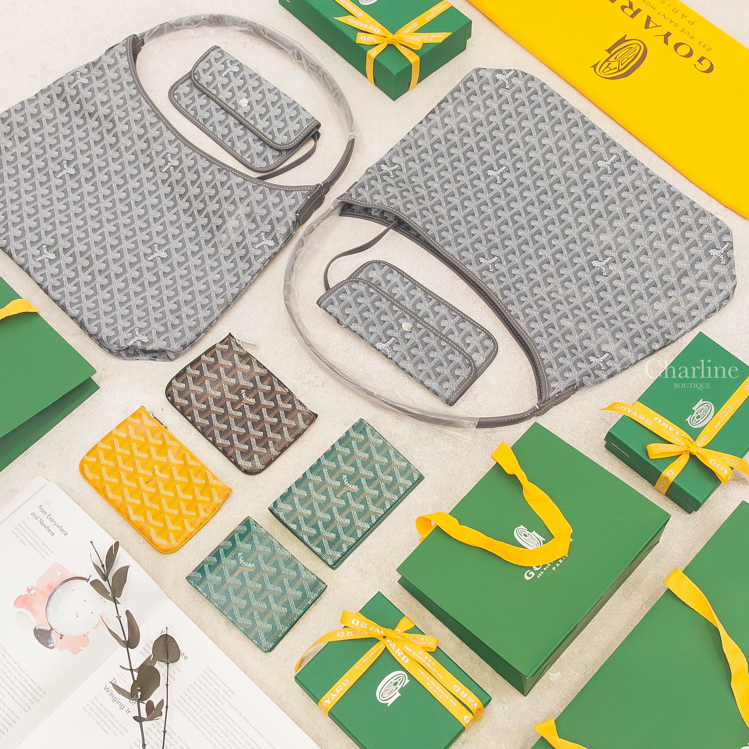 Goyard Grenelle綠色,Goyard Victoire綠色,Goyard Sénat Mini Pouch黑色,Goyard Sénat Mini Pouch黃色,Goyard Hobo灰色-Charline Boutique 精品代購