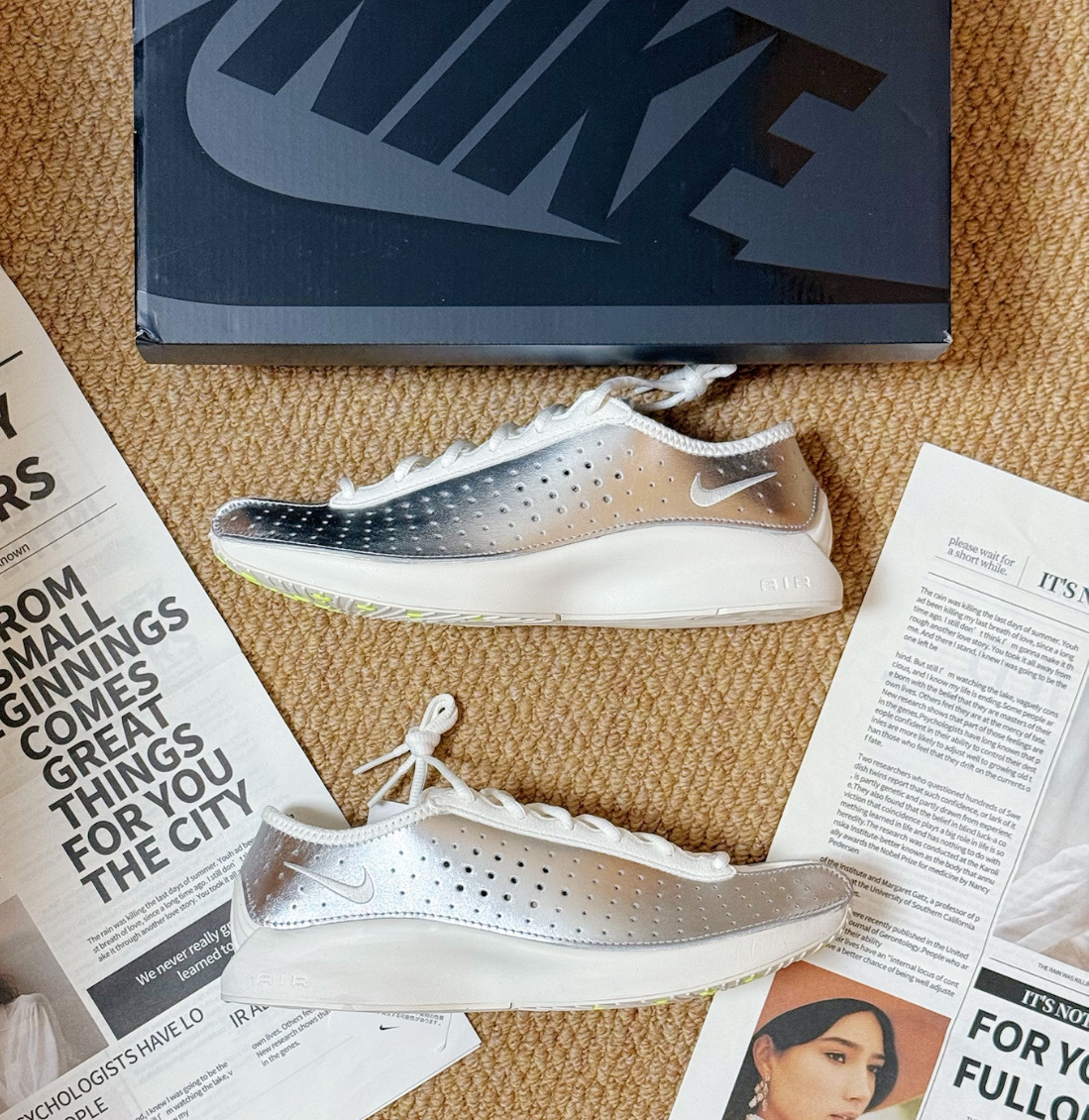 女鞋 NIKE W AIR SUPERFLY 金屬銀 皮革 麂皮 緩震 休閒 運動鞋【IB5824-100】