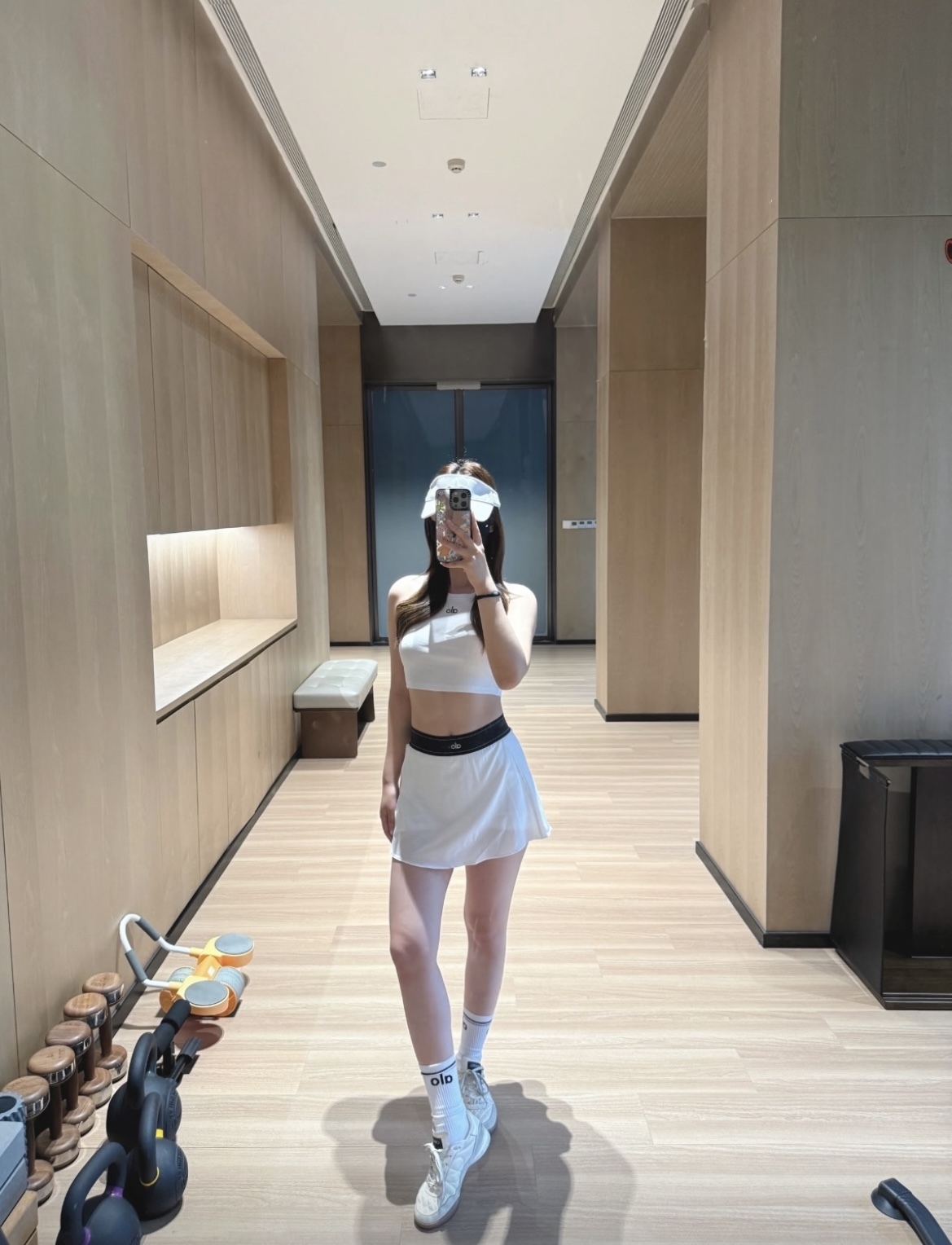 Alo yoga MATCH POINT 網球裙褲休閒短裙 白色