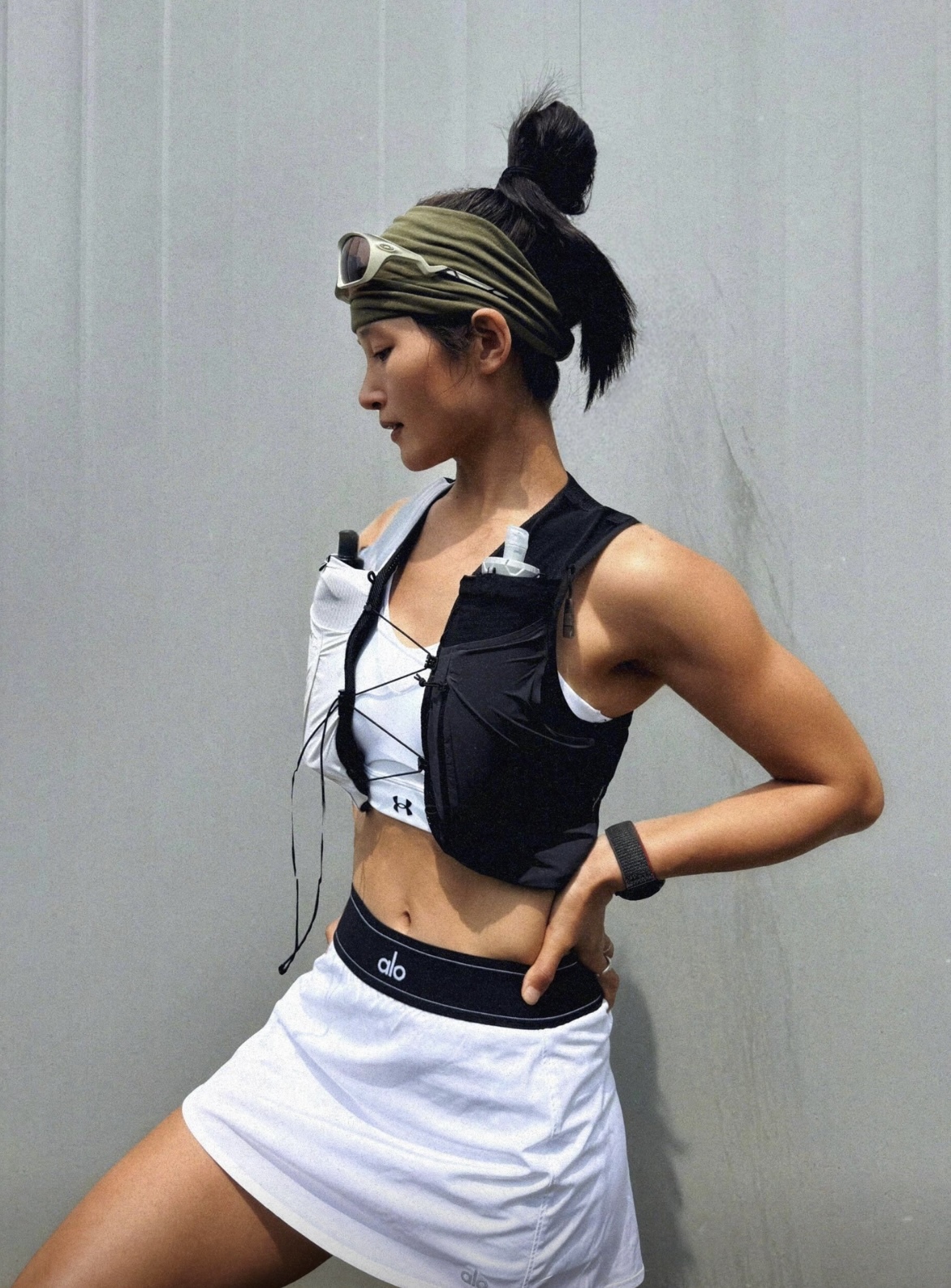 Alo yoga MATCH POINT 網球裙褲休閒短裙 白色