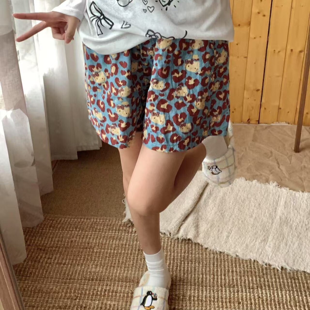 《6196》KT豹紋夏季睡褲