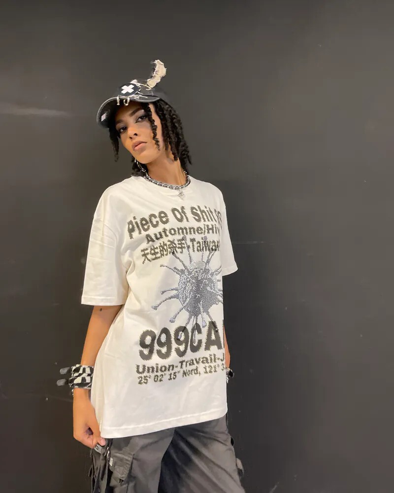 VIRUSWORLD x PIECE OF SHIT「999CAMP」水鑽短袖