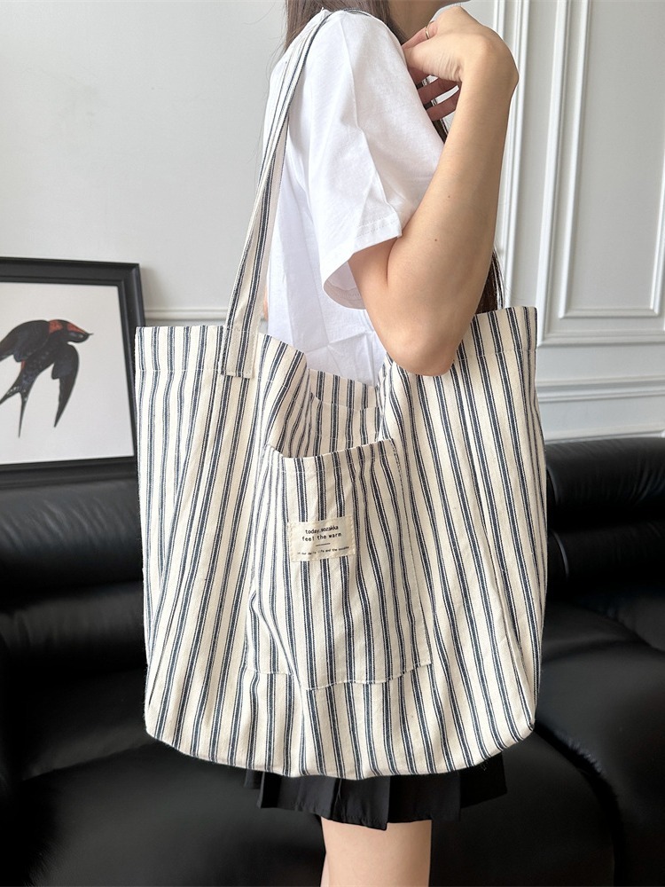 《6197》法式條紋帆布包