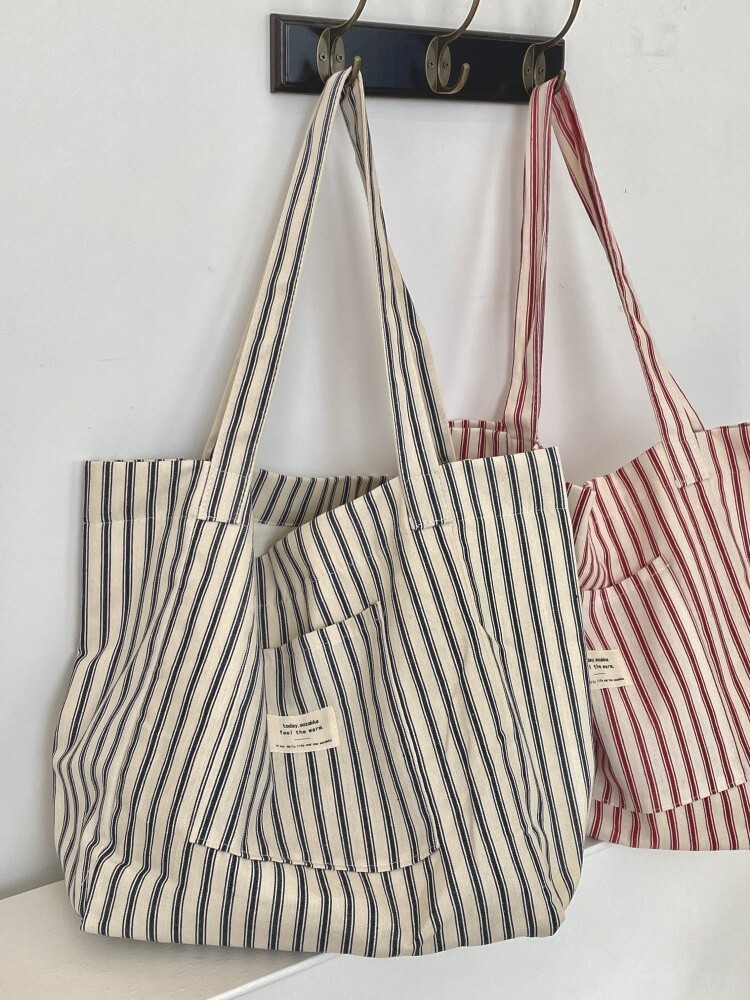 《6197》法式條紋帆布包