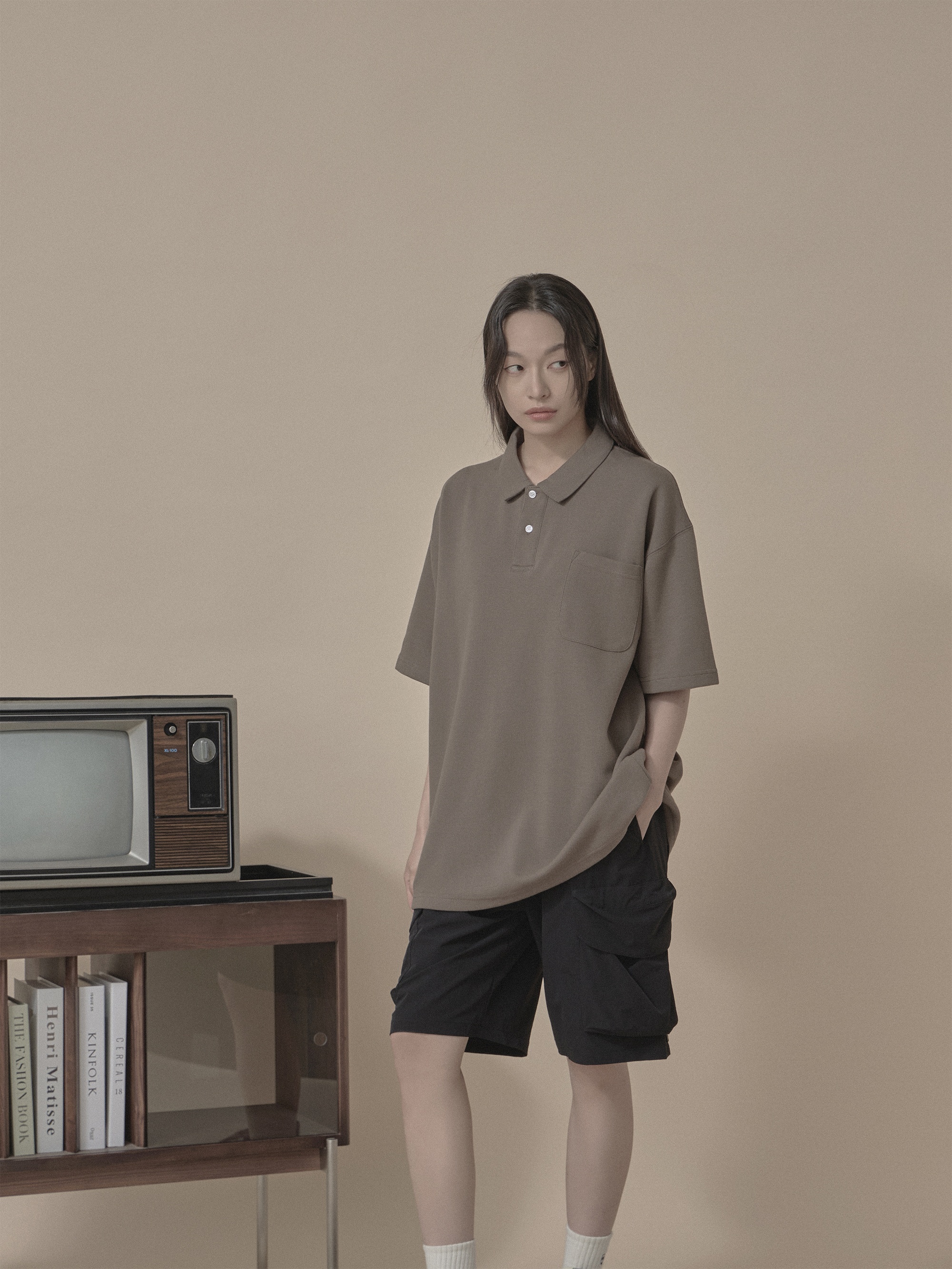 寬版棉質網眼POLO衫