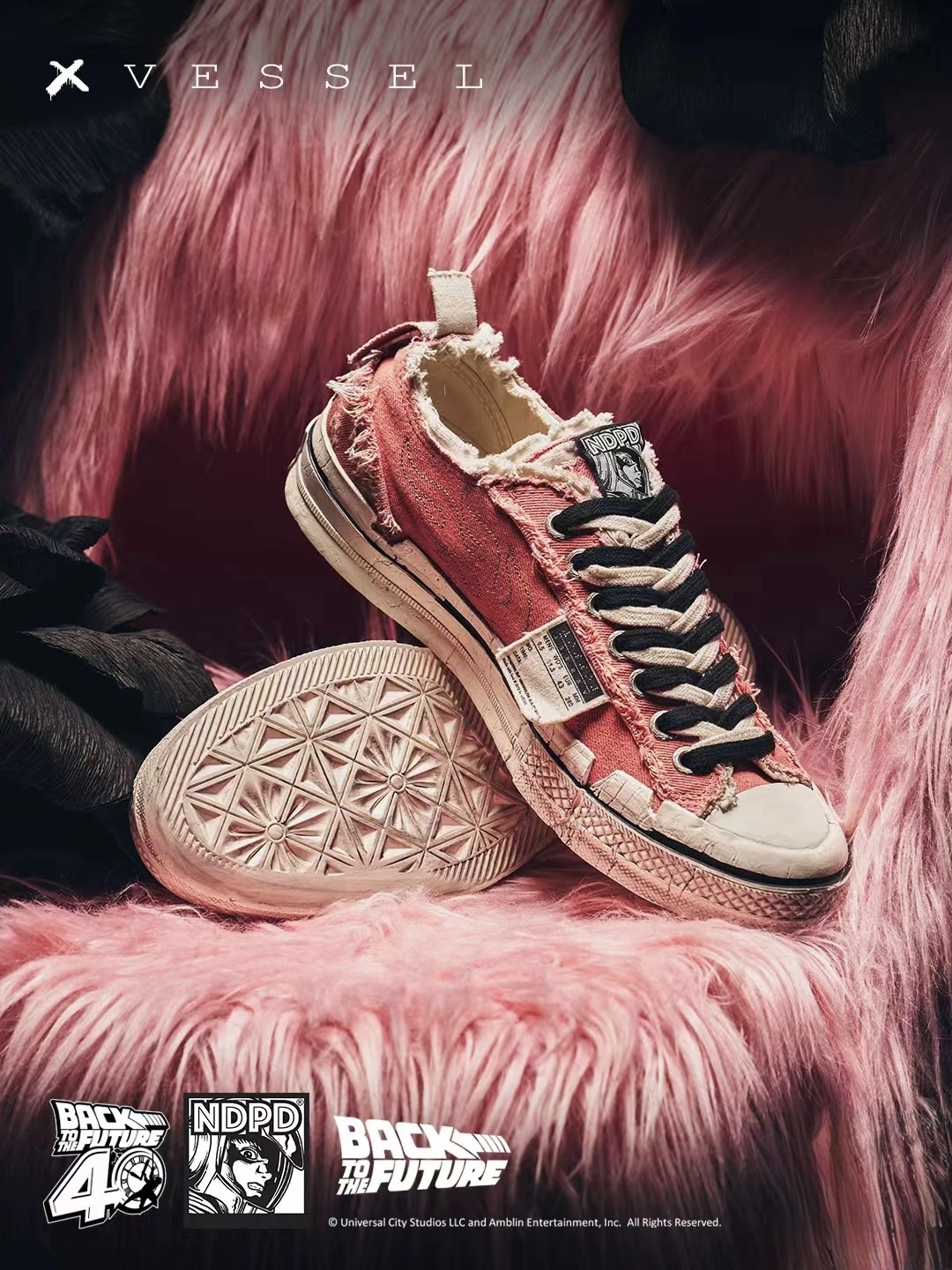 【Focus Store】預購 NDPD x Xvessel Back to Future "Pink" 三方聯名 解構鞋 破壞做舊 S25X76P