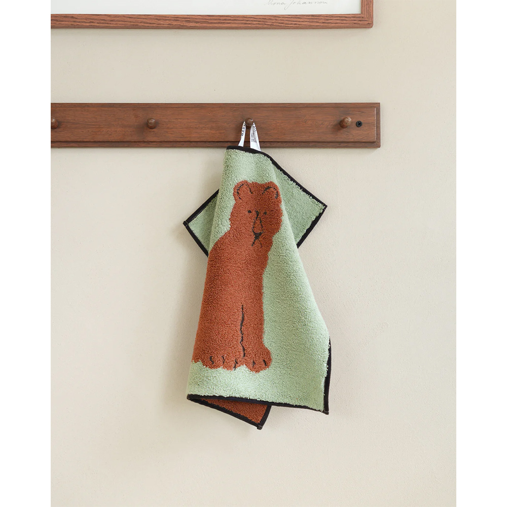 韓國WARMGREY TAIL 純棉擦手巾-薄荷獅