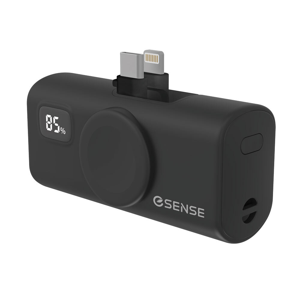 Esense雙插頭口袋快充行動電源 (藍/粉/黑) 蘋果/安卓皆適用