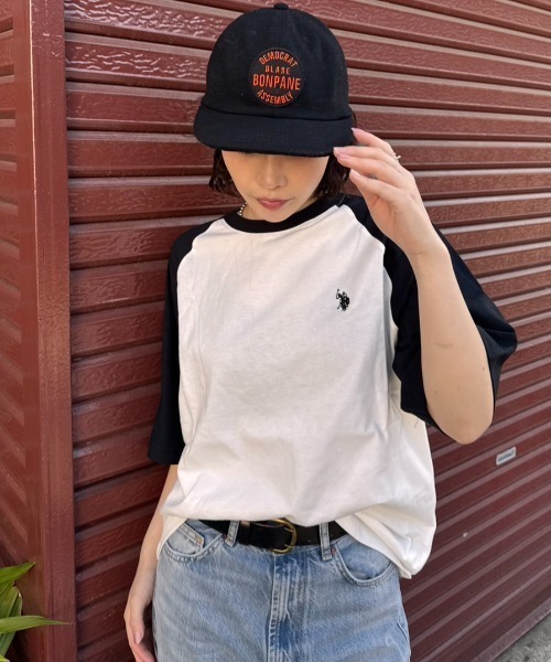 日本🇯🇵連線 U.S. POLO ASSN. 插肩袖拼色刺繡短袖T恤 休閒 寬鬆 落肩 拼接 Oversize 3色(任買兩件711免運)/預購