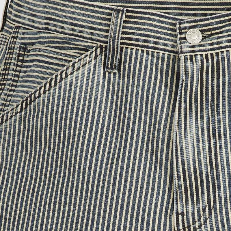 LEVIS 寬鬆工裝牛仔短褲 直條紋 黑白 工作褲 10423570 [台灣現貨]