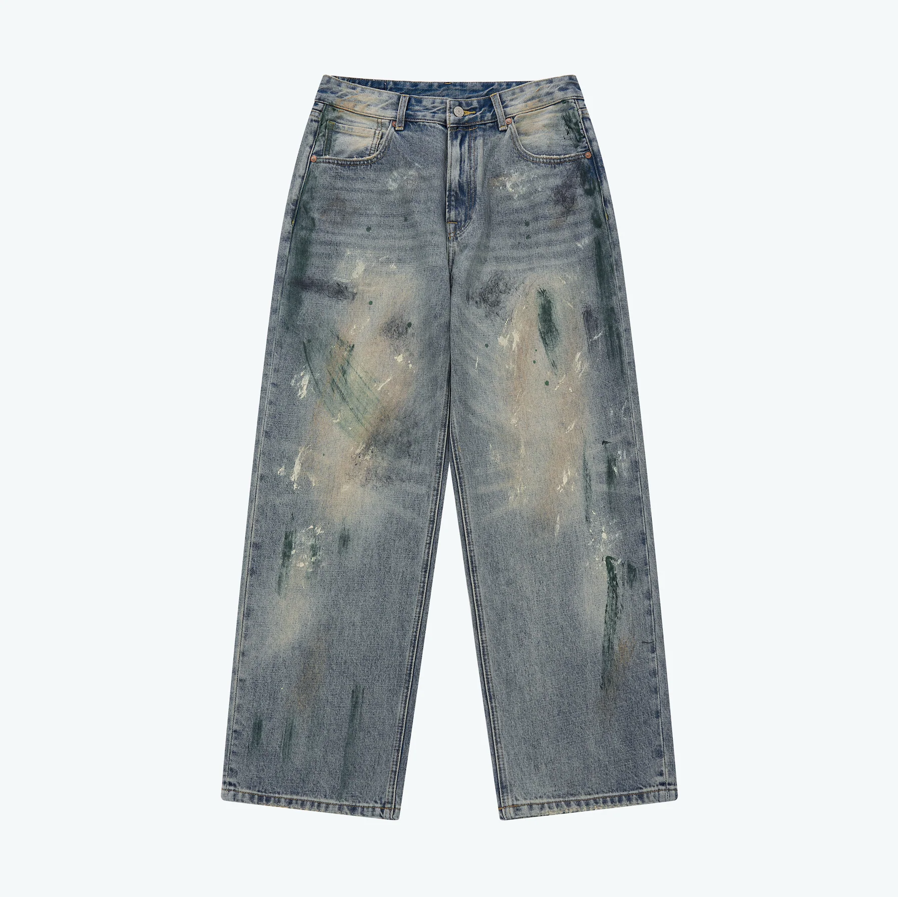 Sense Washed Paint Splattered Jeans - Blue| M24-44