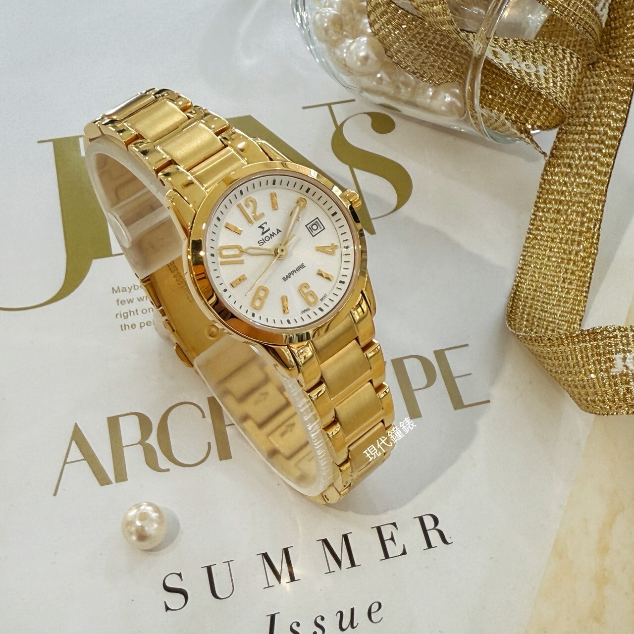 【SIGMA】簡約數字刻度女錶 88023L-G 27mm  現代鐘錶