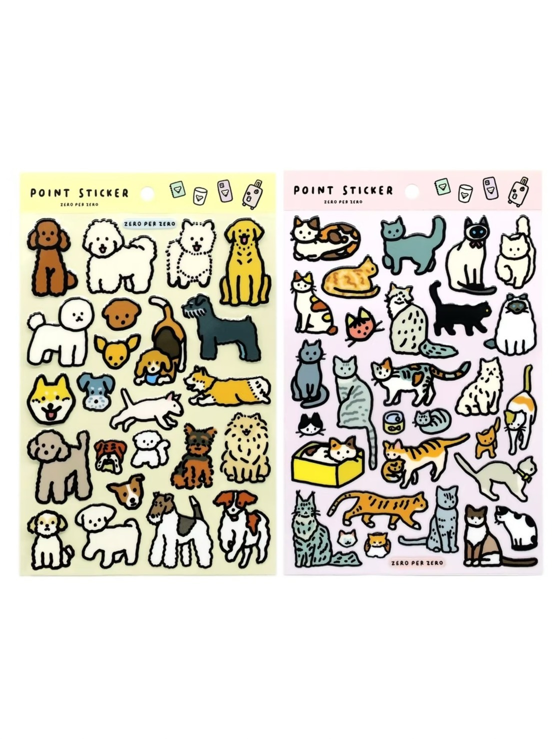【ZERO PER ZERO】動物貼紙 貓咪貼紙 狗狗貼紙 轉印貼紙