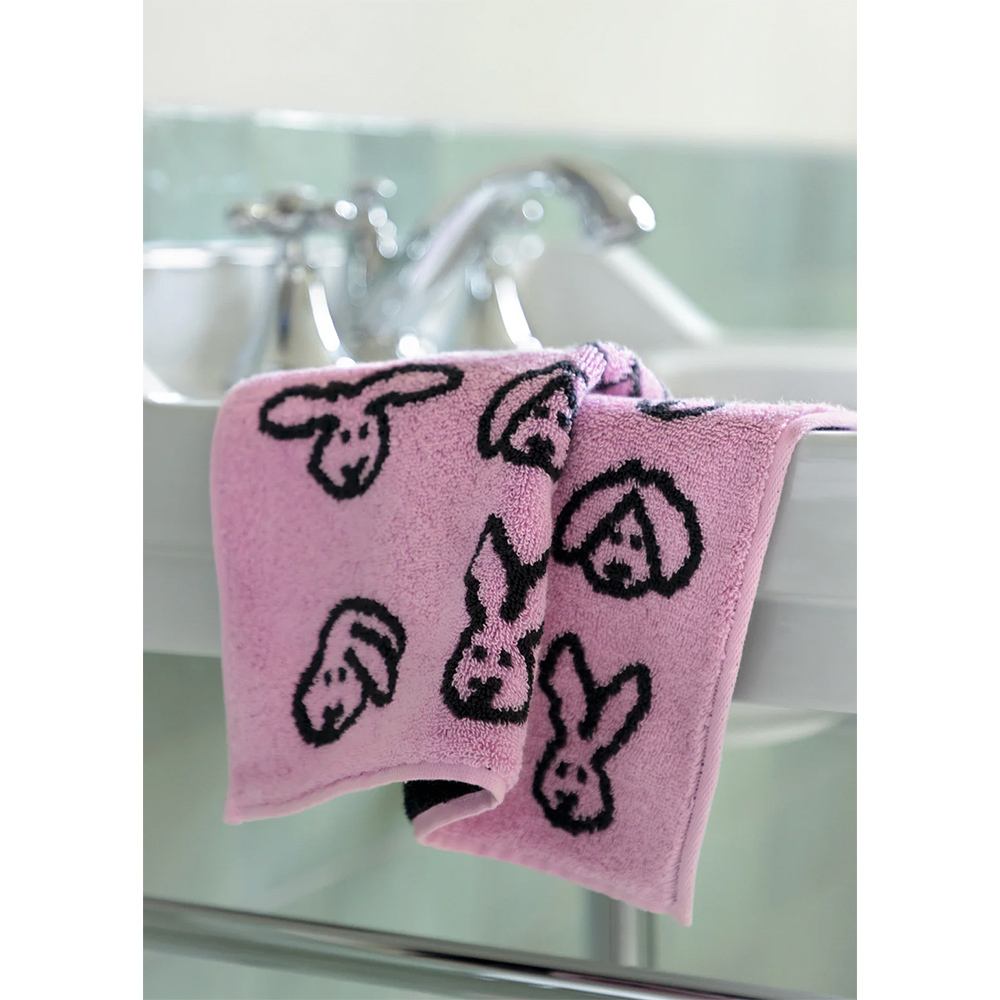 韓國WARMGREY TAIL 純棉擦手巾-粉紅兔