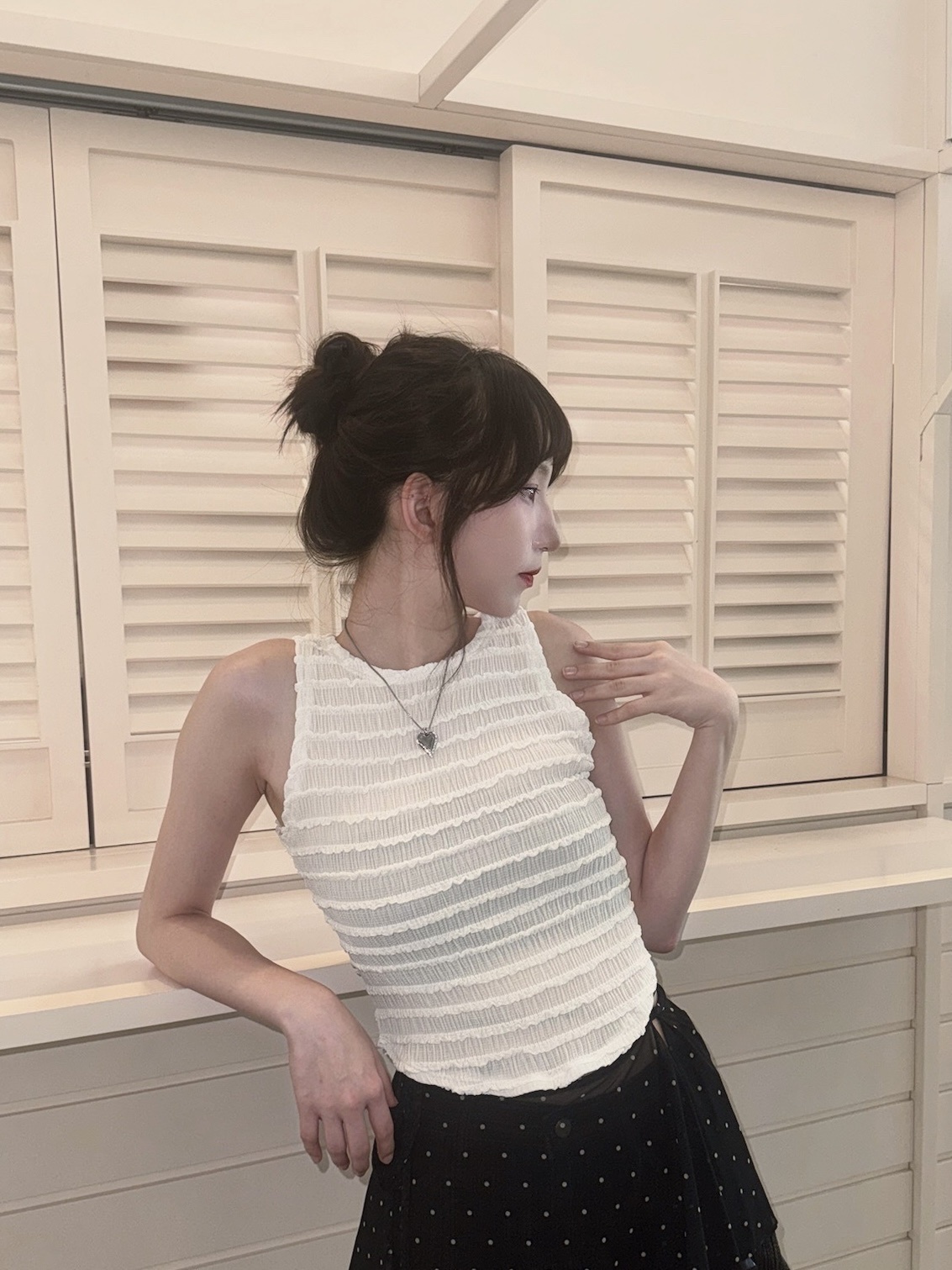 #V019 皺皺肌理背心