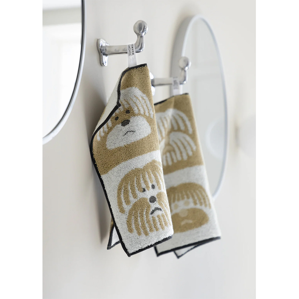 韓國WARMGREY TAIL 純棉擦手巾-摩卡狗狗