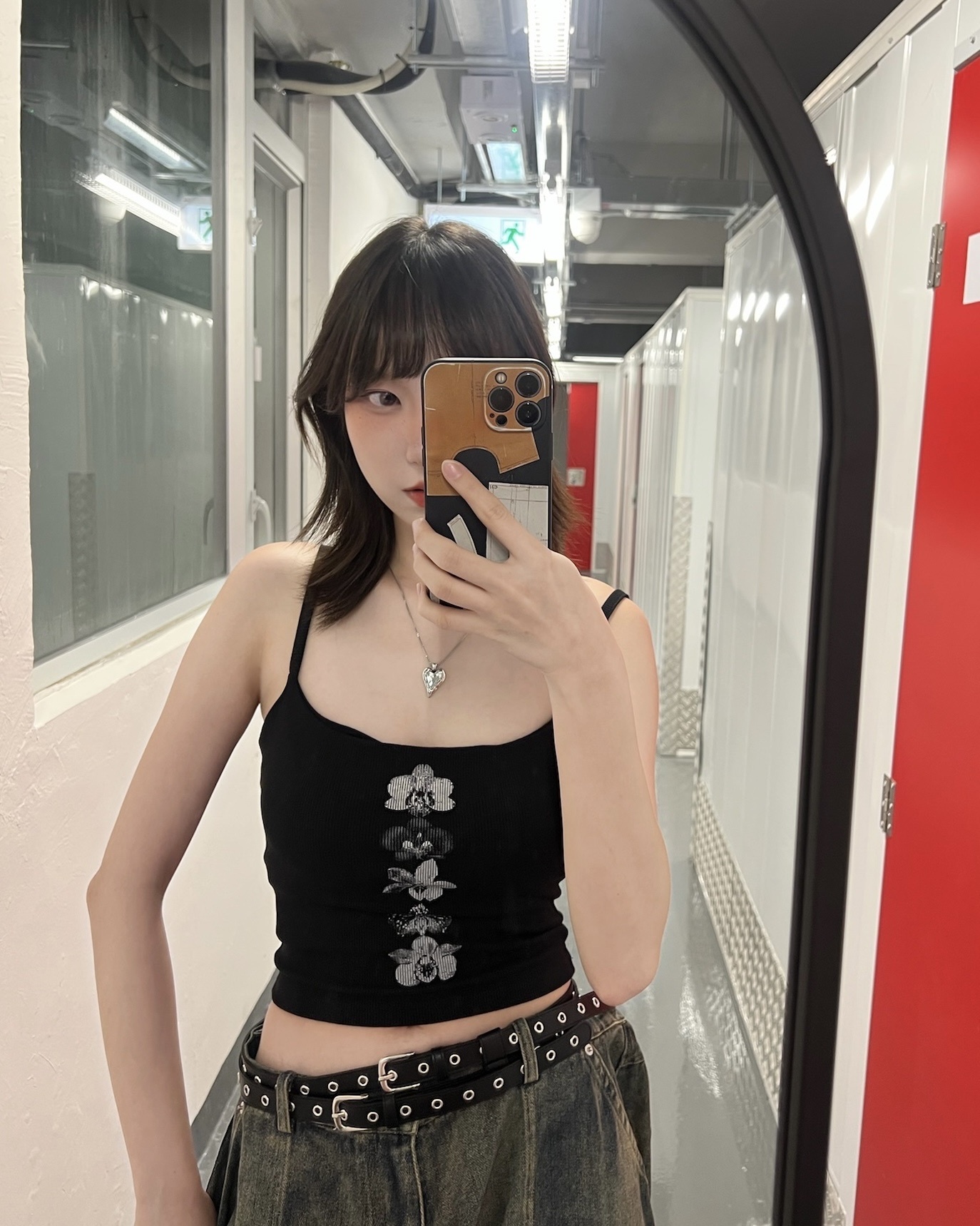 #V014 復古花朵幼帶背心