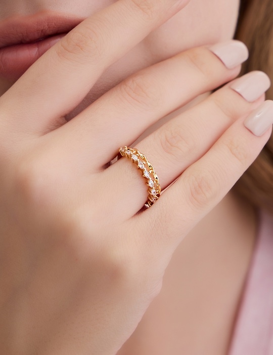 女神光環菱鑽可調式戒指