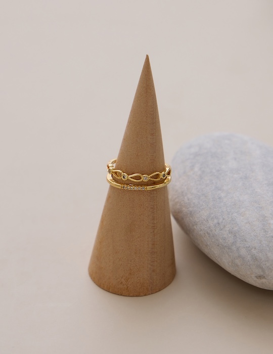 女神光鑽交織可調式戒指