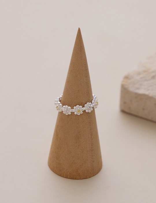 【925純銀】環花雛菊可調式戒指