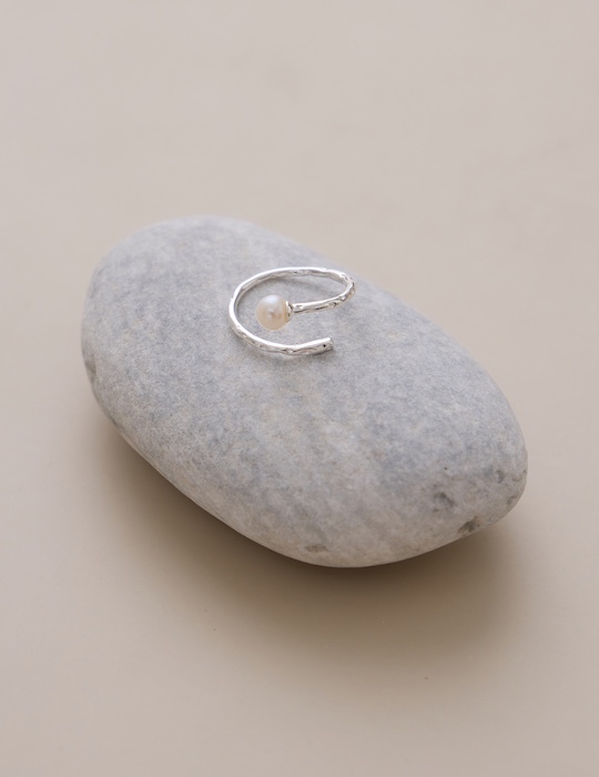 【925純銀】珍珠紋理可調式戒指