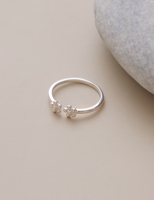 【925純銀】小花輕語可調式戒指