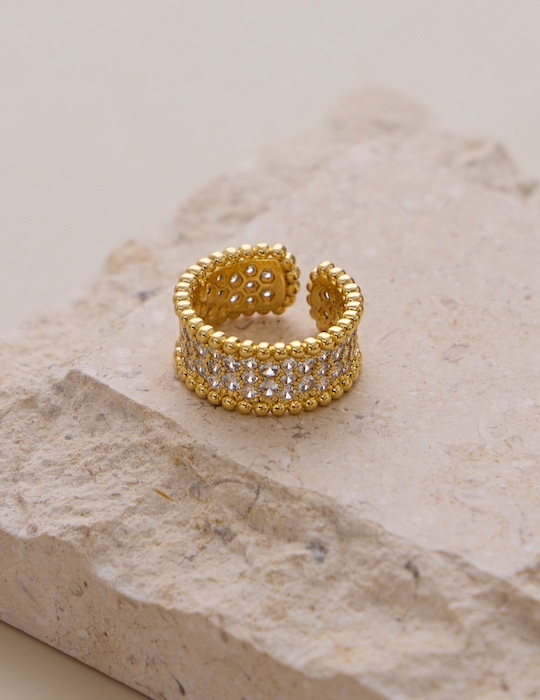 滿鑽環繞可調式戒指