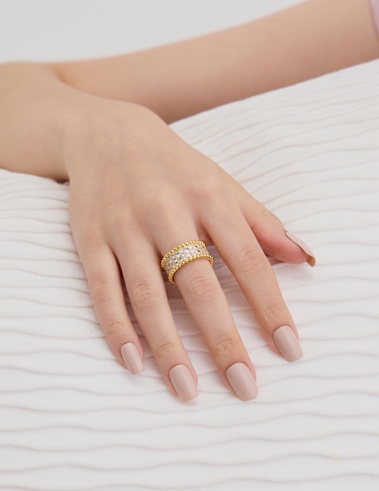 滿鑽環繞可調式戒指