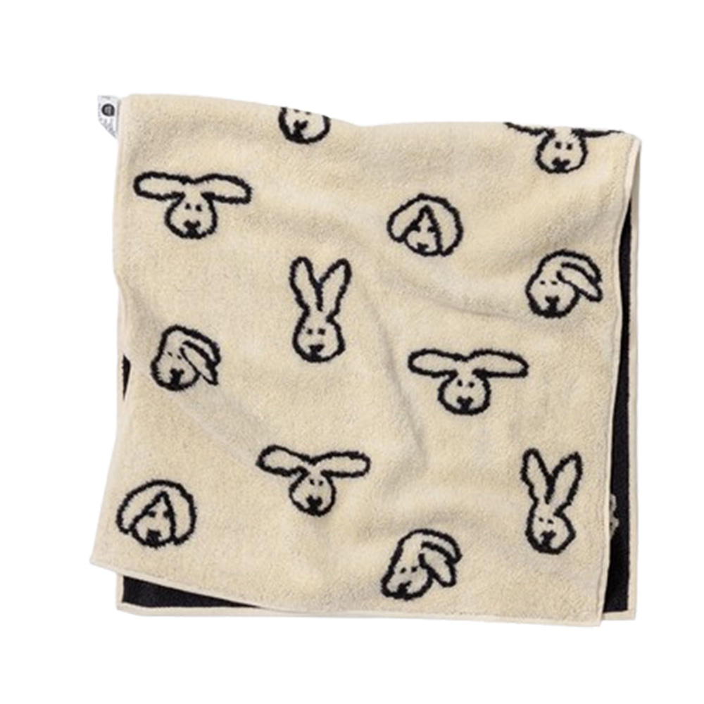韓國WARMGREY TAIL 純棉毛巾-奶油兔