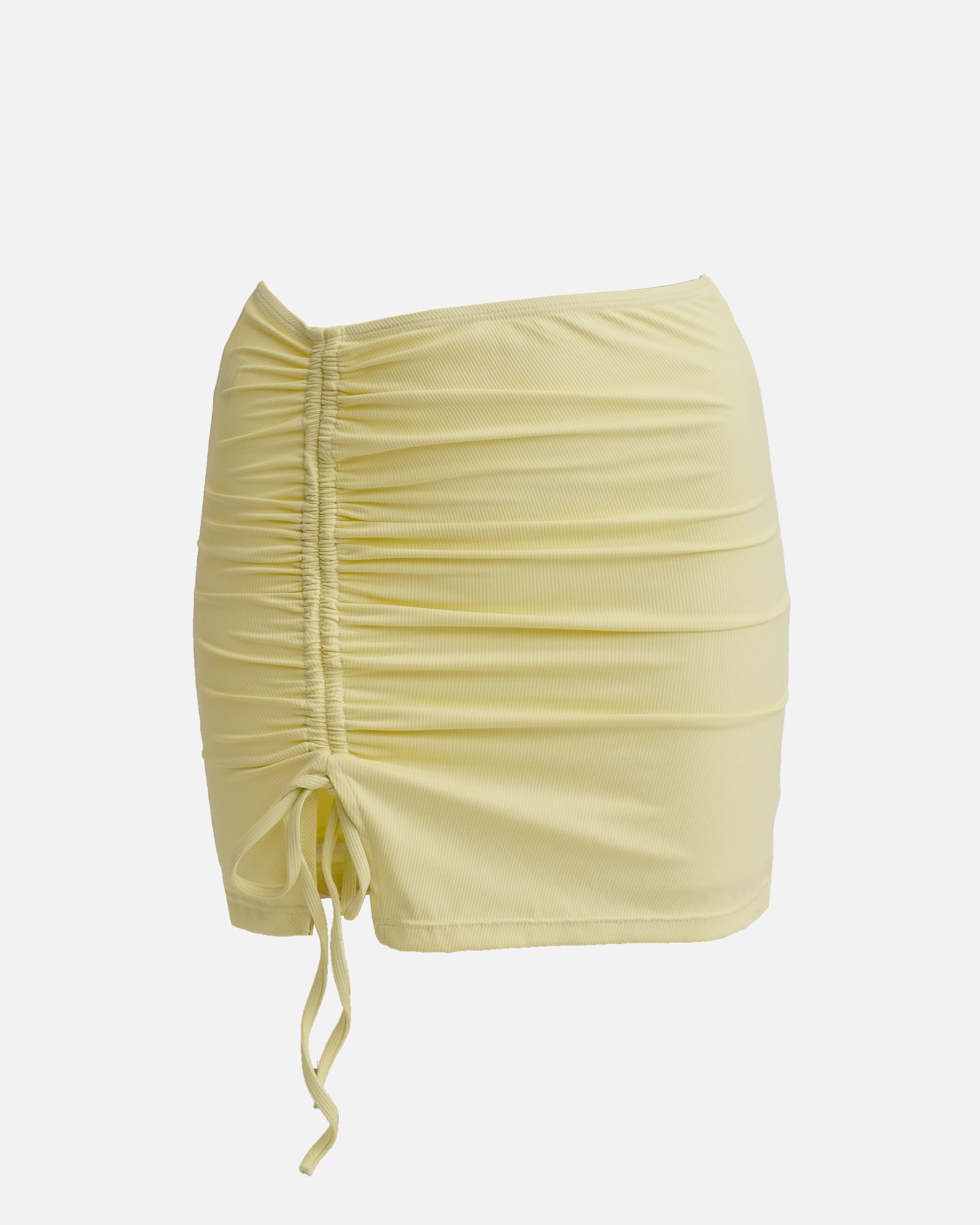 【羅紋美乃滋黃】Aura 開衩抽繩外罩泳裙