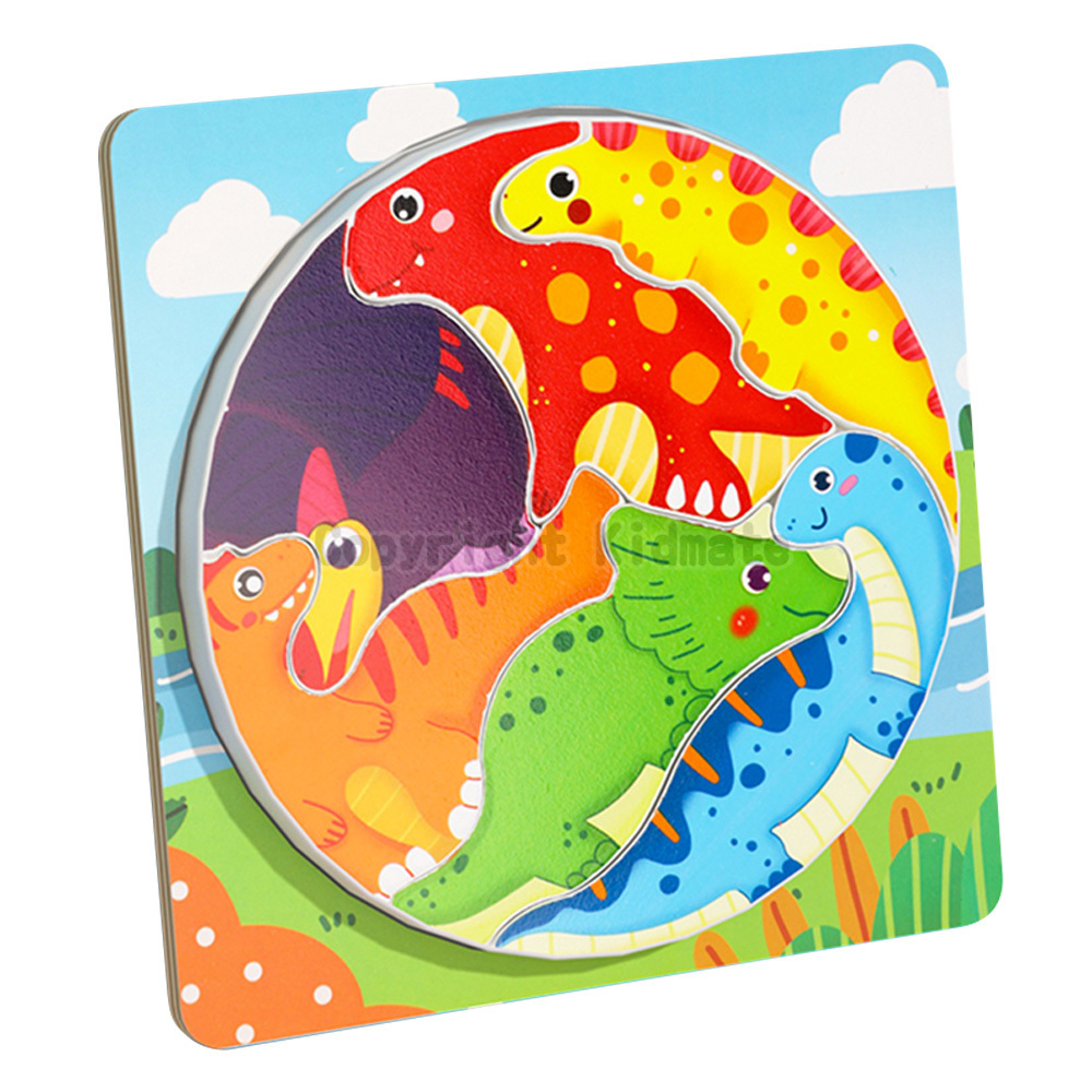 《 KIDMATE 》圓形拼圖-恐龍世界