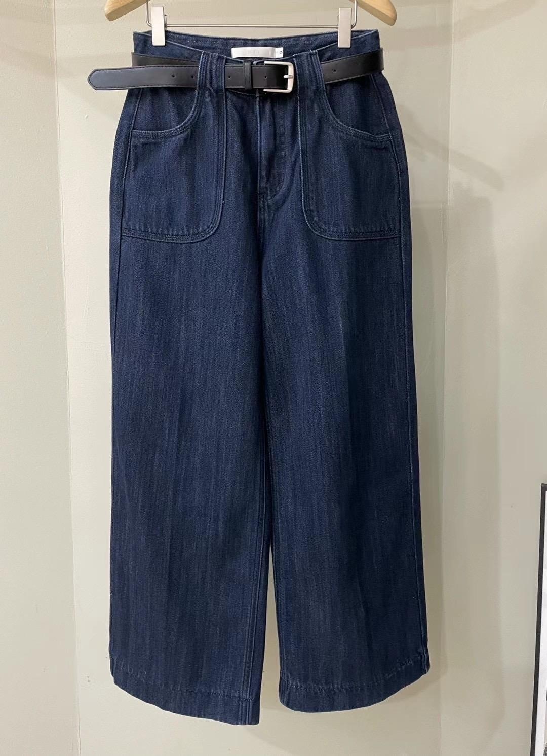 TC260  雙袋帶皮帶牛仔褲(秋冬布料款)