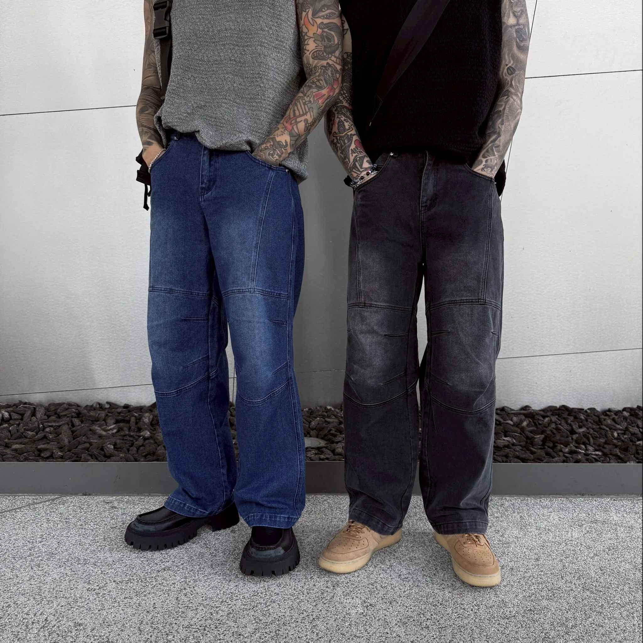 BAGGY JEANS 街頭 重磅 水洗 寬鬆 牛仔 長褲