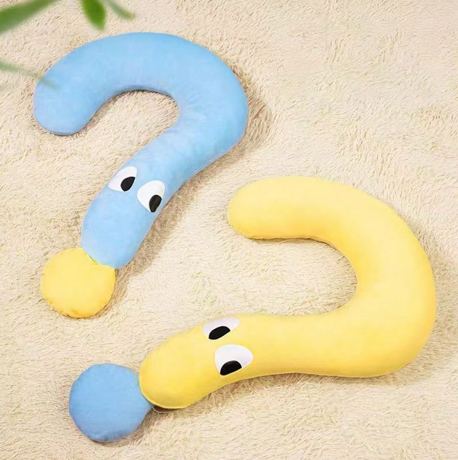 四季通用可水洗問號寵物頭枕