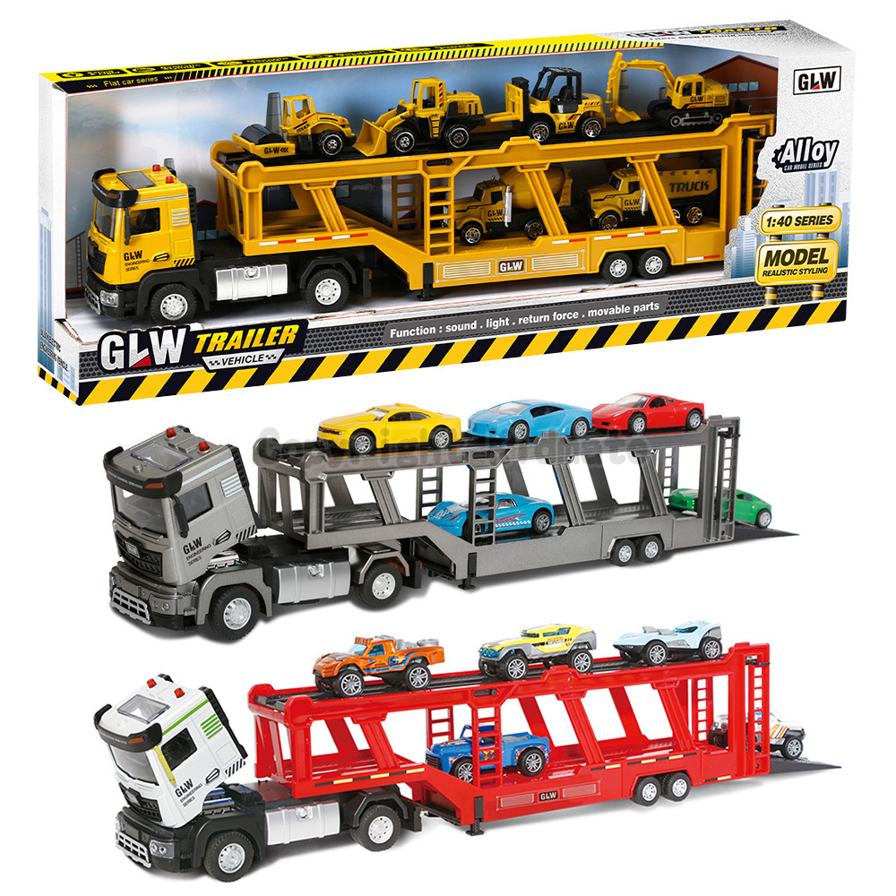 《 KIDMATE 》 1:40合金迴力運輸車(含小車)(隨機出貨)