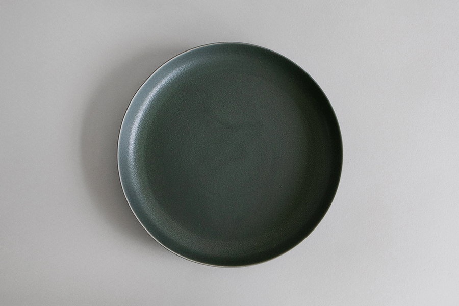 yumiko iihoshi porcelain - ReIRABO series 21.5cm圓盤 / 冬夜灰